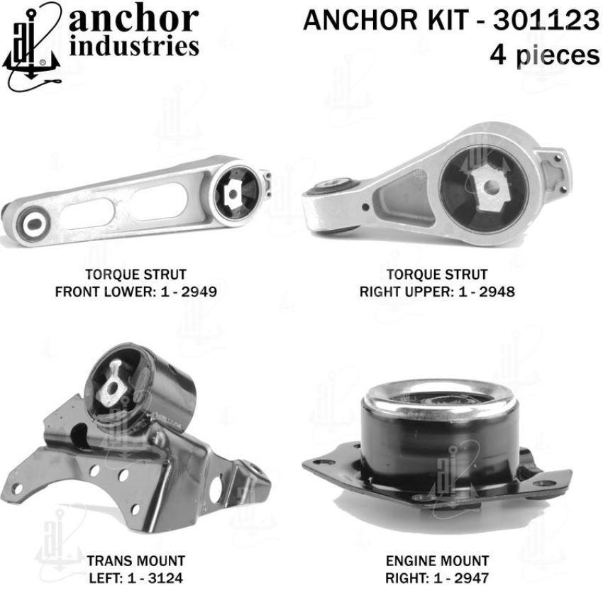 ANCHOR MOUNTS 301123 ENGINE MNT KIT
