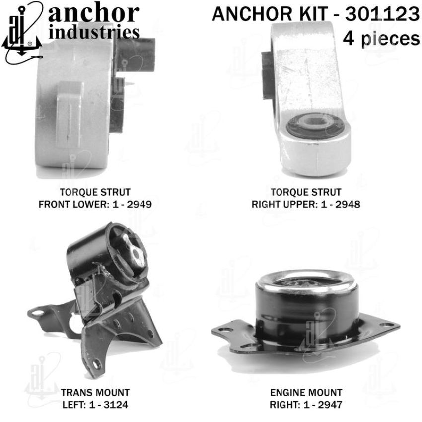 ANCHOR MOUNTS 301123 ENGINE MNT KIT