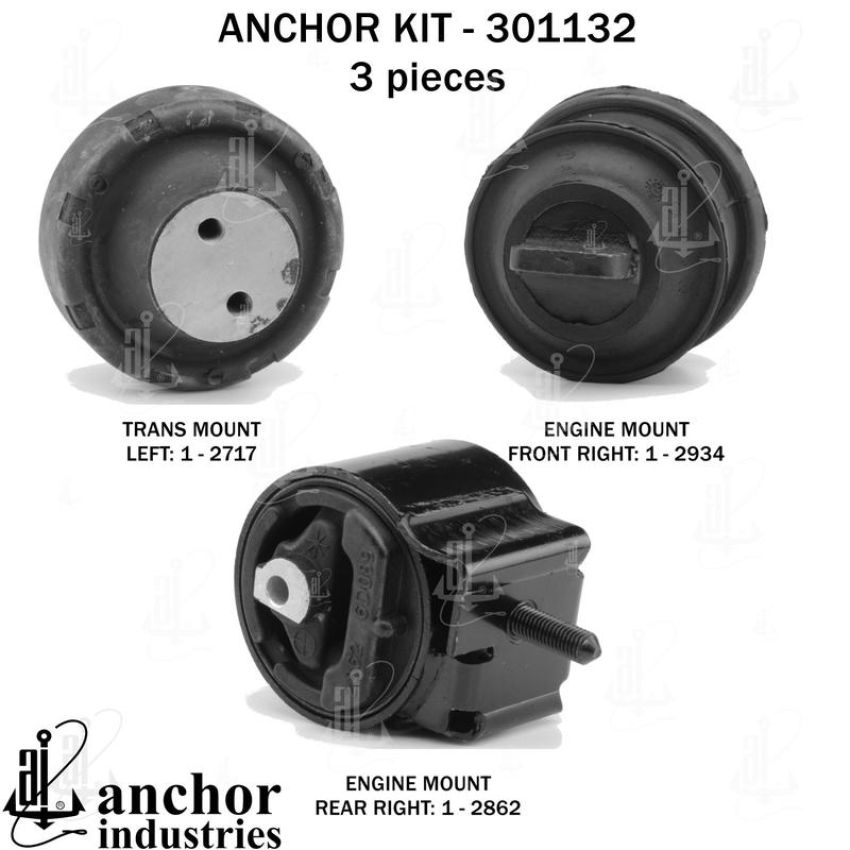 ANCHOR MOUNTS 301132 ENGINE MNT KIT
