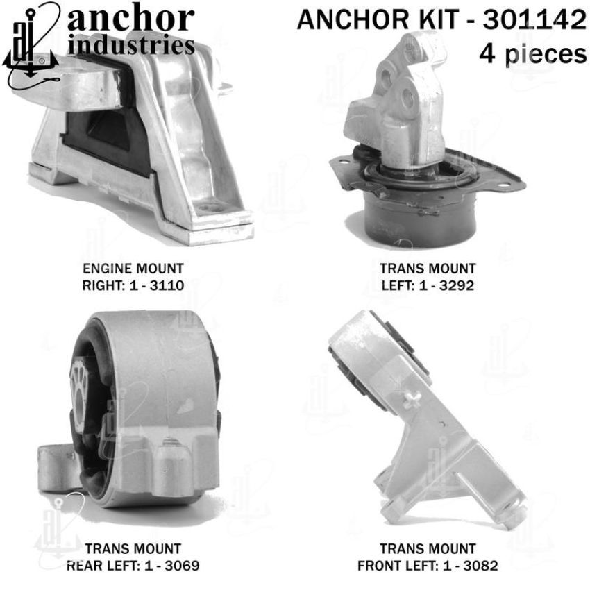 ANCHOR MOUNTS 301142 ENGINE MNT KIT