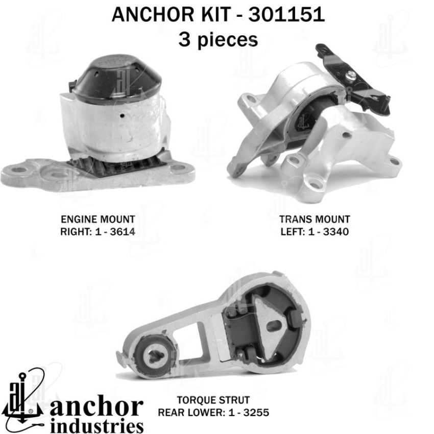 ANCHOR MOUNTS 301151 ENGINE MNT KIT
