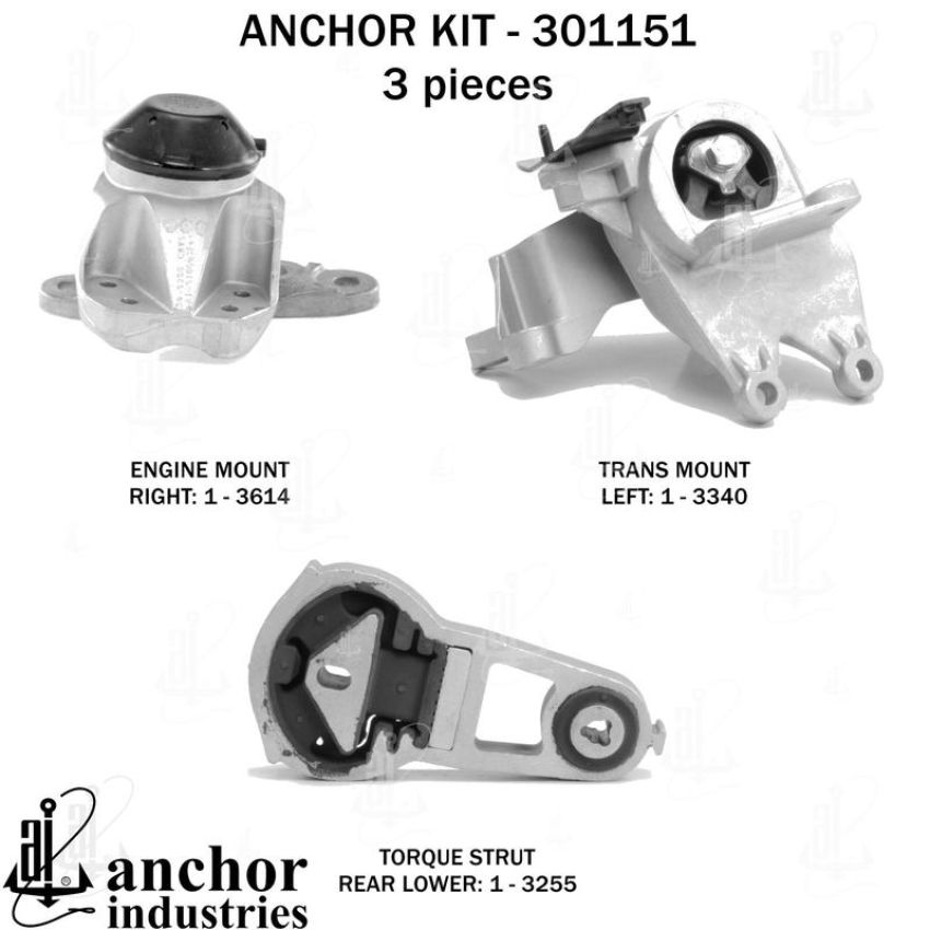 ANCHOR MOUNTS 301151 ENGINE MNT KIT