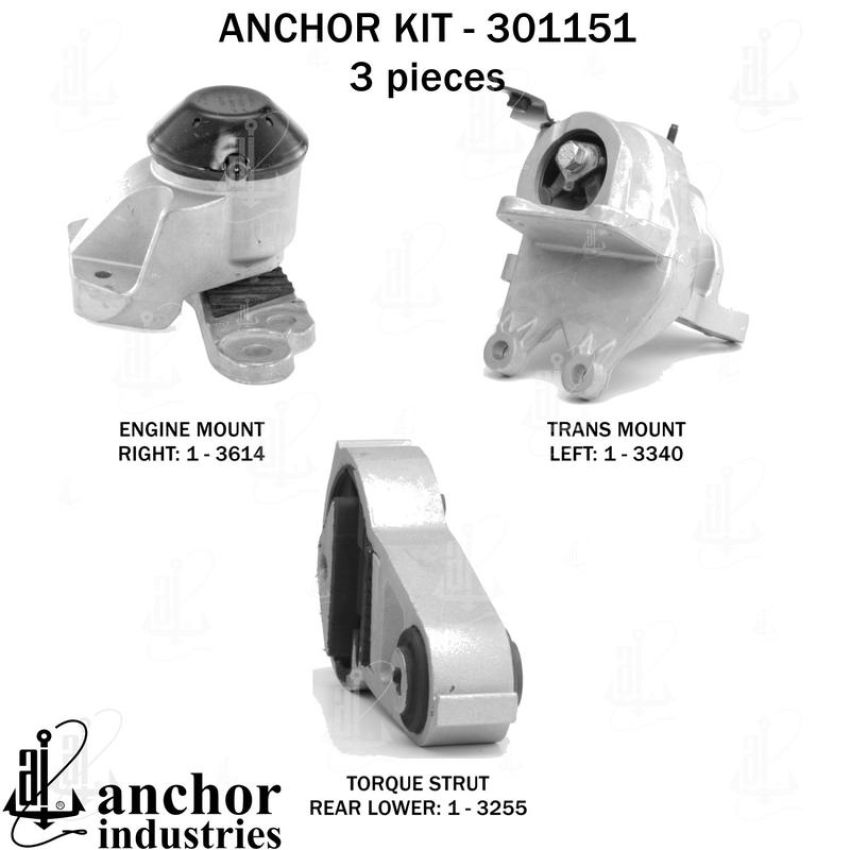 ANCHOR MOUNTS 301151 ENGINE MNT KIT