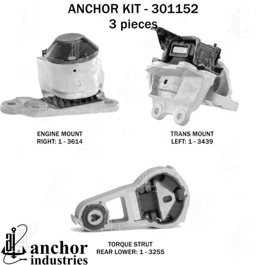 ANCHOR MOUNTS 301152 ENGINE MNT KIT