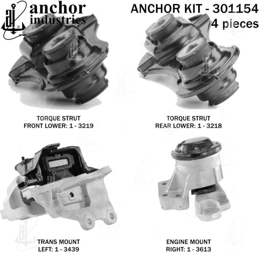 ANCHOR MOUNTS 301154 ENGINE MNT KIT