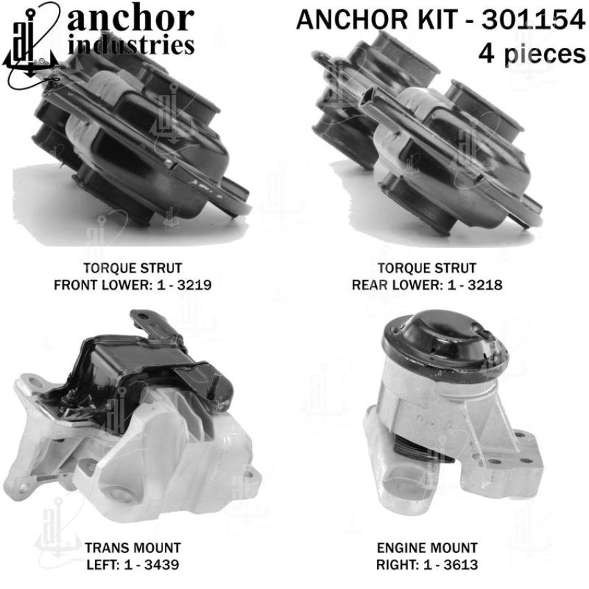 ANCHOR MOUNTS 301154 ENGINE MNT KIT