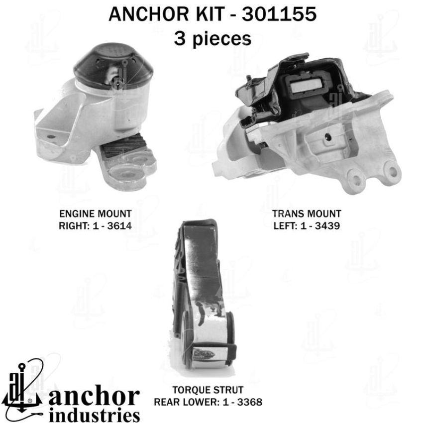ANCHOR MOUNTS 301155 ENGINE MNT KIT