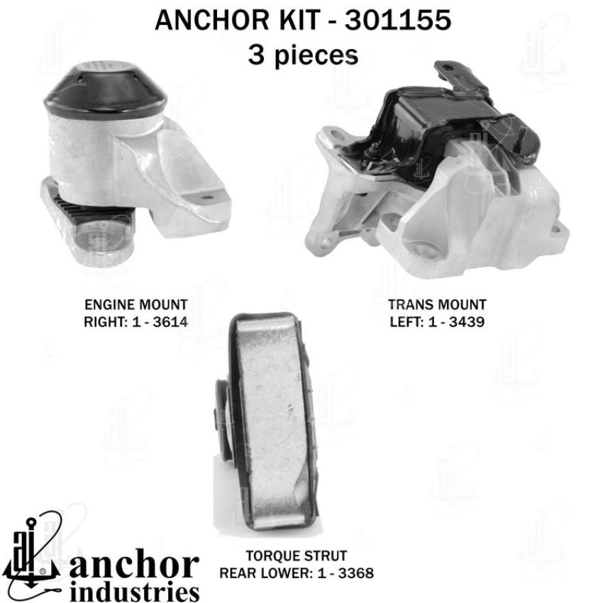 ANCHOR MOUNTS 301155 ENGINE MNT KIT