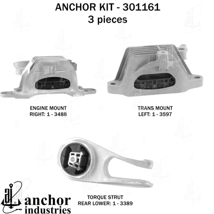 ANCHOR MOUNTS 301161 ENGINE MNT KIT