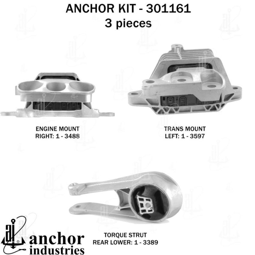 ANCHOR MOUNTS 301161 ENGINE MNT KIT