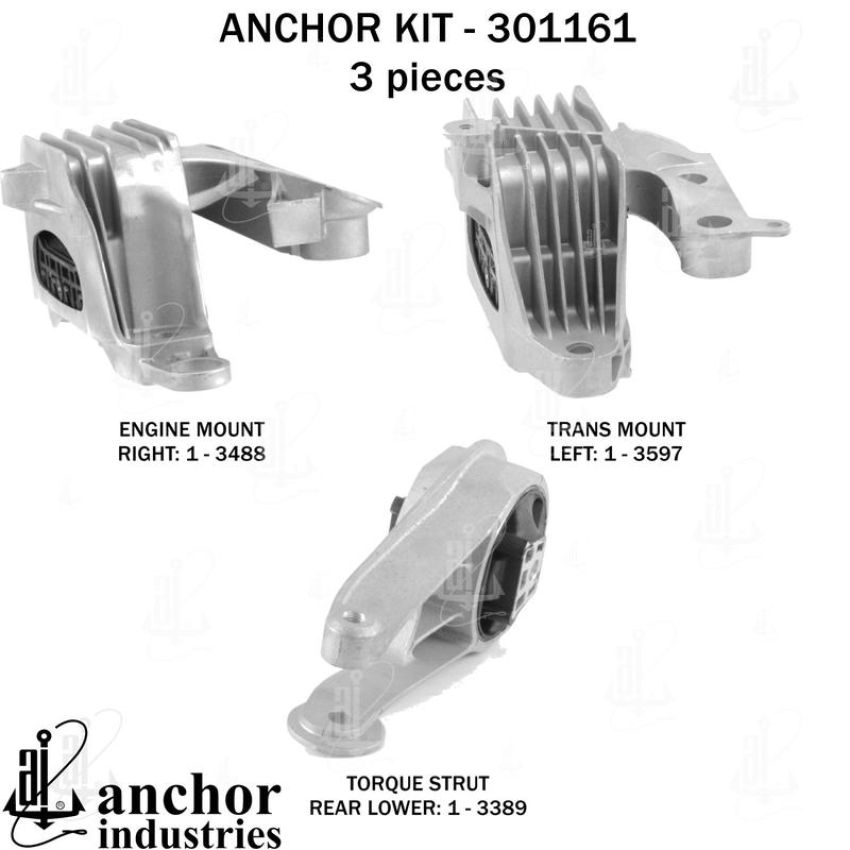 ANCHOR MOUNTS 301161 ENGINE MNT KIT