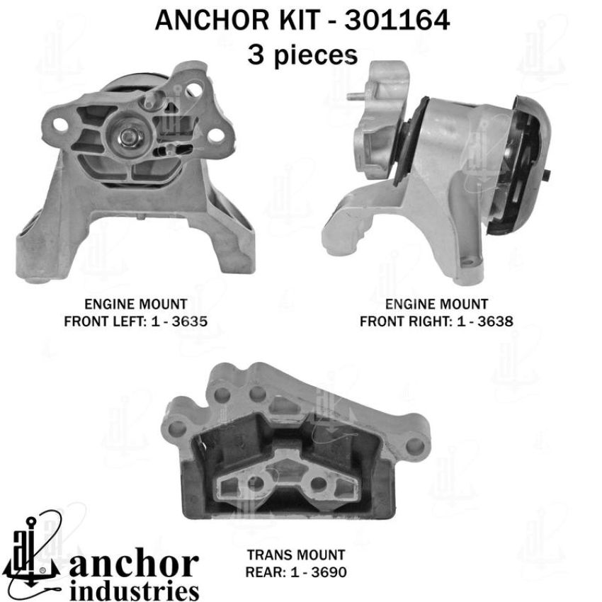 ANCHOR MOUNTS 301164 ENGINE MNT KIT
