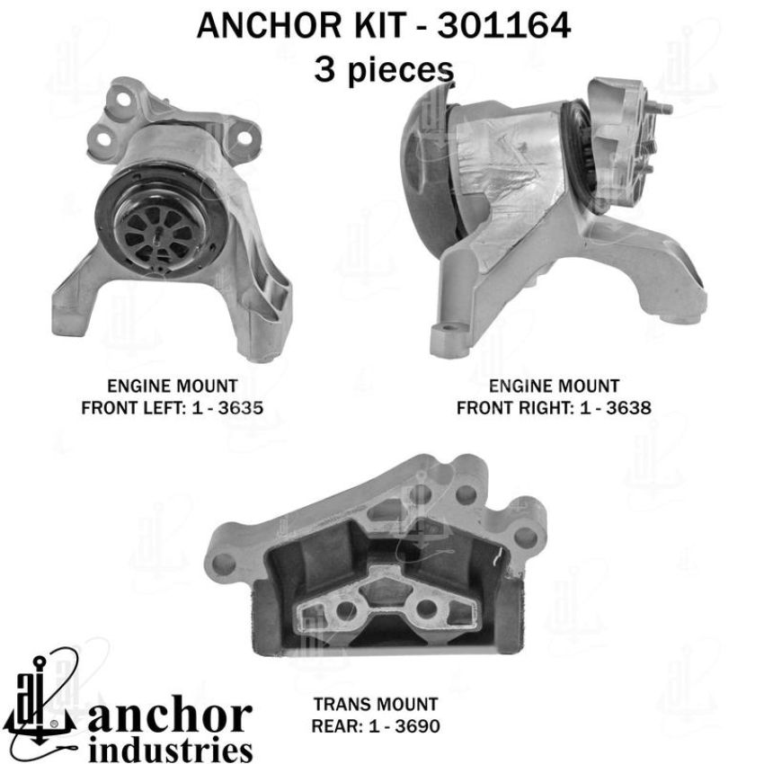 ANCHOR MOUNTS 301164 ENGINE MNT KIT