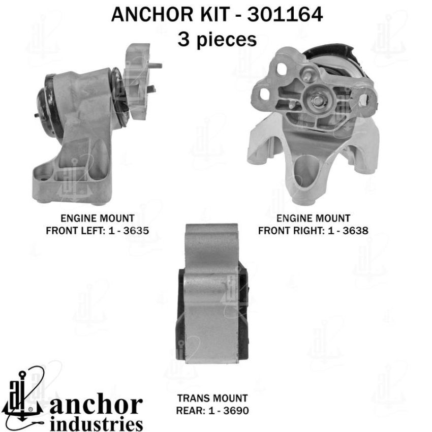 ANCHOR MOUNTS 301164 ENGINE MNT KIT