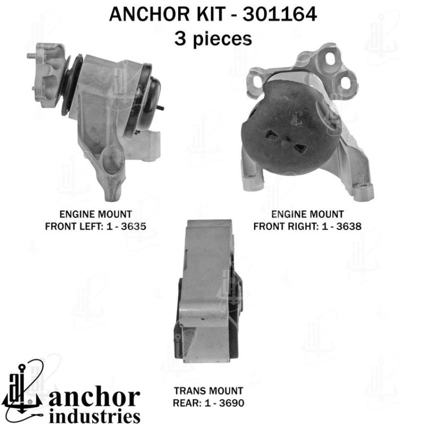 ANCHOR MOUNTS 301164 ENGINE MNT KIT