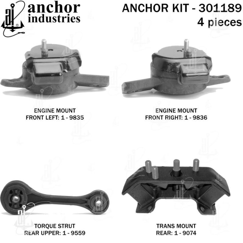 ANCHOR MOUNTS 301189 ENGINE MNT KIT