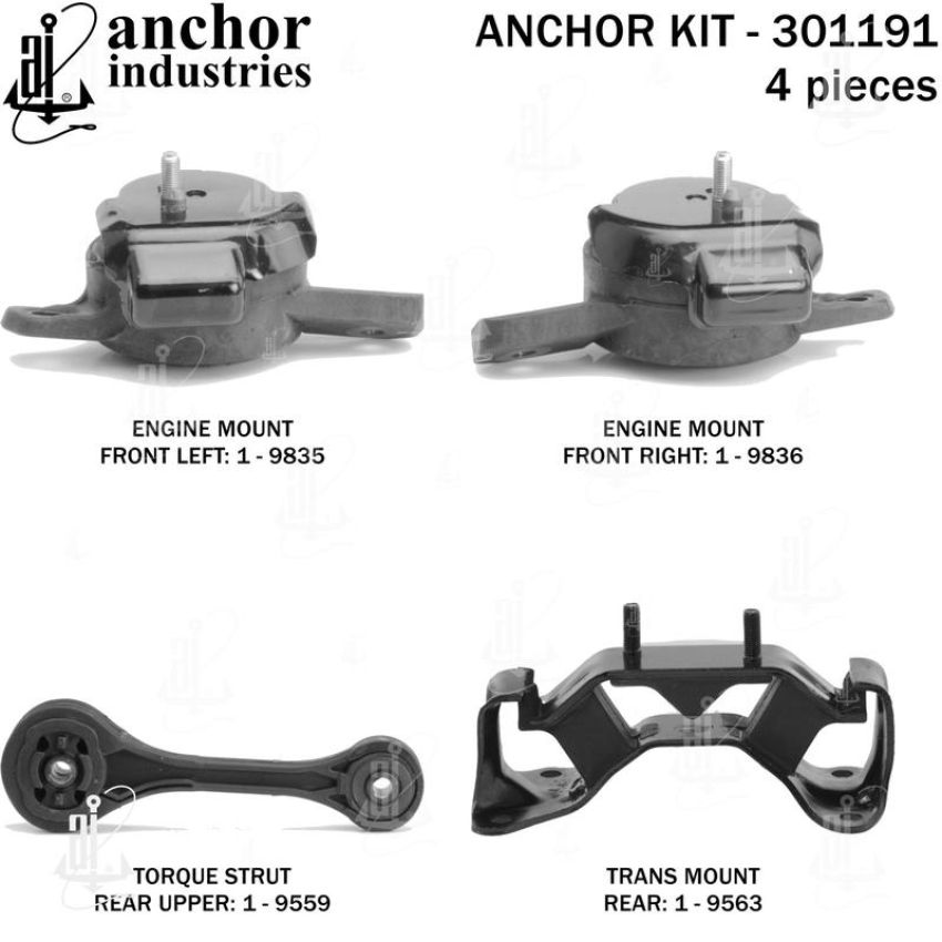 ANCHOR MOUNTS 301191 ENGINE MNT KIT
