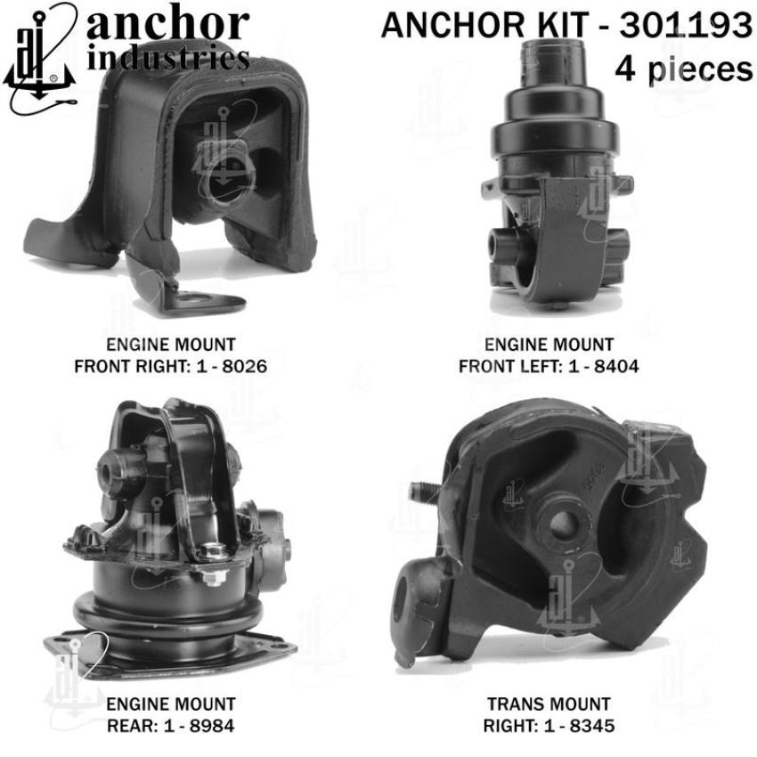ANCHOR MOUNTS 301193 ENGINE MNT KIT