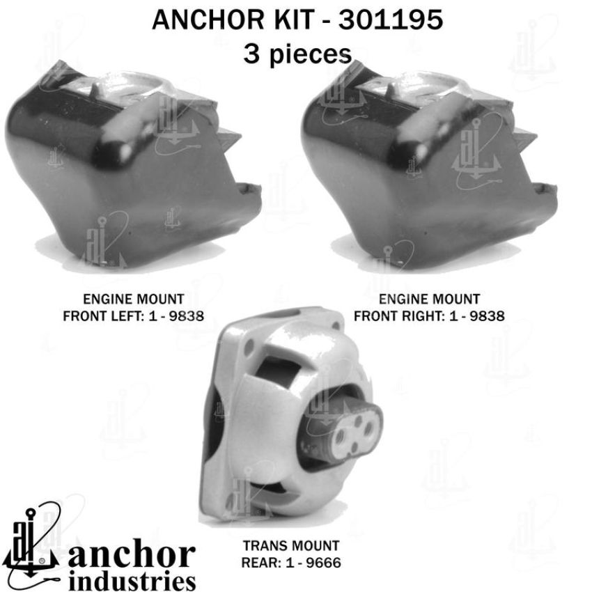 ANCHOR MOUNTS 301195 ENGINE MNT KIT