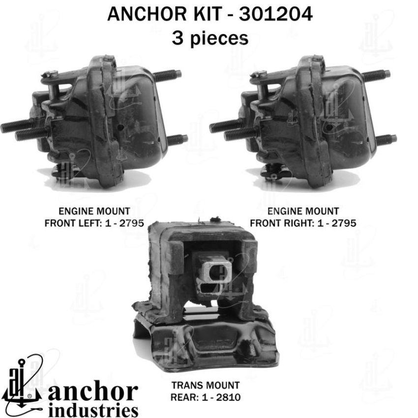 ANCHOR MOUNTS 301204 ENGINE MNT KIT