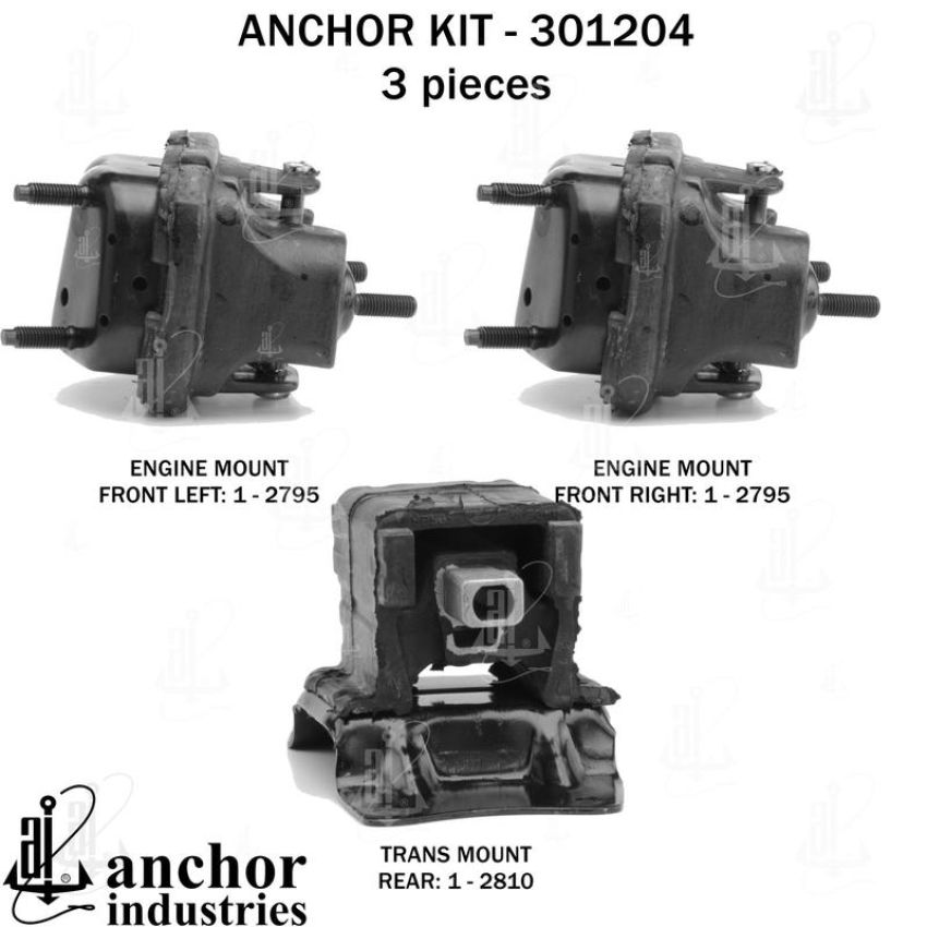 ANCHOR MOUNTS 301204 ENGINE MNT KIT