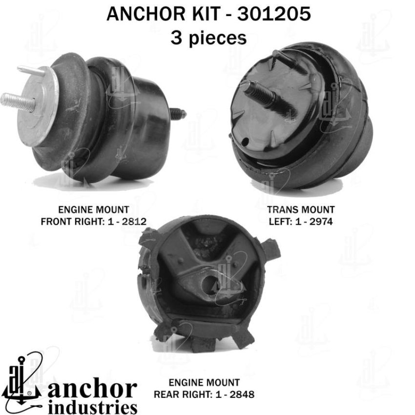 ANCHOR MOUNTS 301205 ENGINE MNT KIT