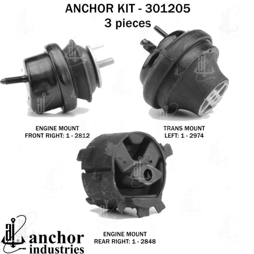 ANCHOR MOUNTS 301205 ENGINE MNT KIT