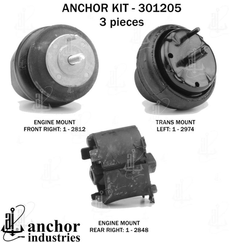 ANCHOR MOUNTS 301205 ENGINE MNT KIT