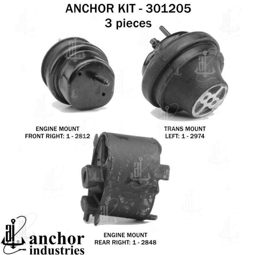 ANCHOR MOUNTS 301205 ENGINE MNT KIT
