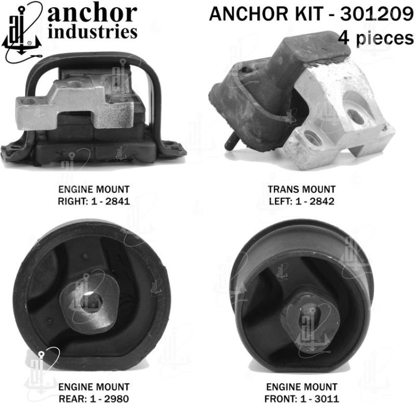 ANCHOR MOUNTS 301209 ENGINE MNT KIT