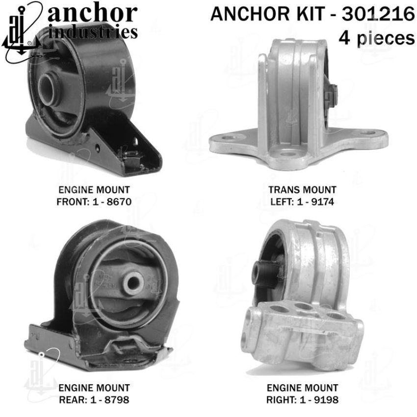 ANCHOR MOUNTS 301216 ENGINE MNT KIT