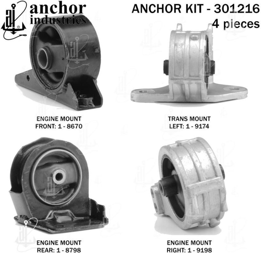 ANCHOR MOUNTS 301216 ENGINE MNT KIT