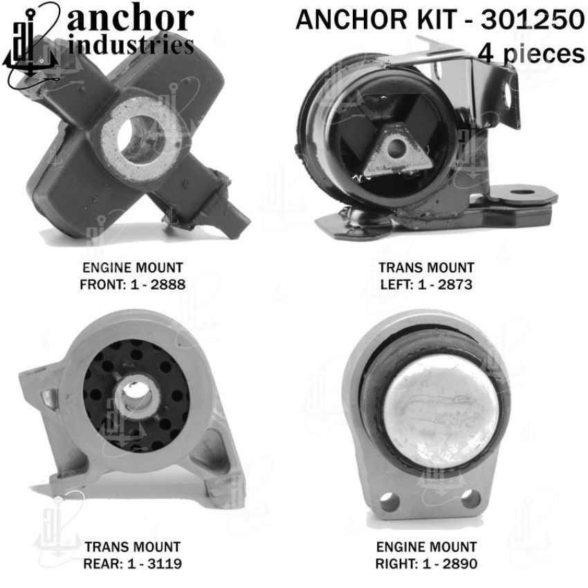 ANCHOR MOUNTS 301250 ENGINE MNT KIT
