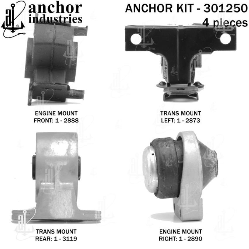 ANCHOR MOUNTS 301250 ENGINE MNT KIT