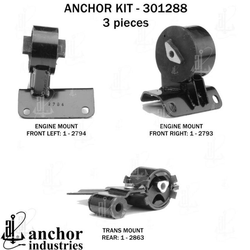 ANCHOR MOUNTS 301288 ENGINE MNT KIT