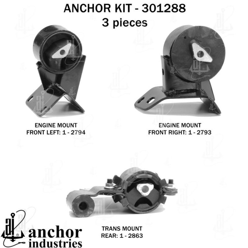ANCHOR MOUNTS 301288 ENGINE MNT KIT