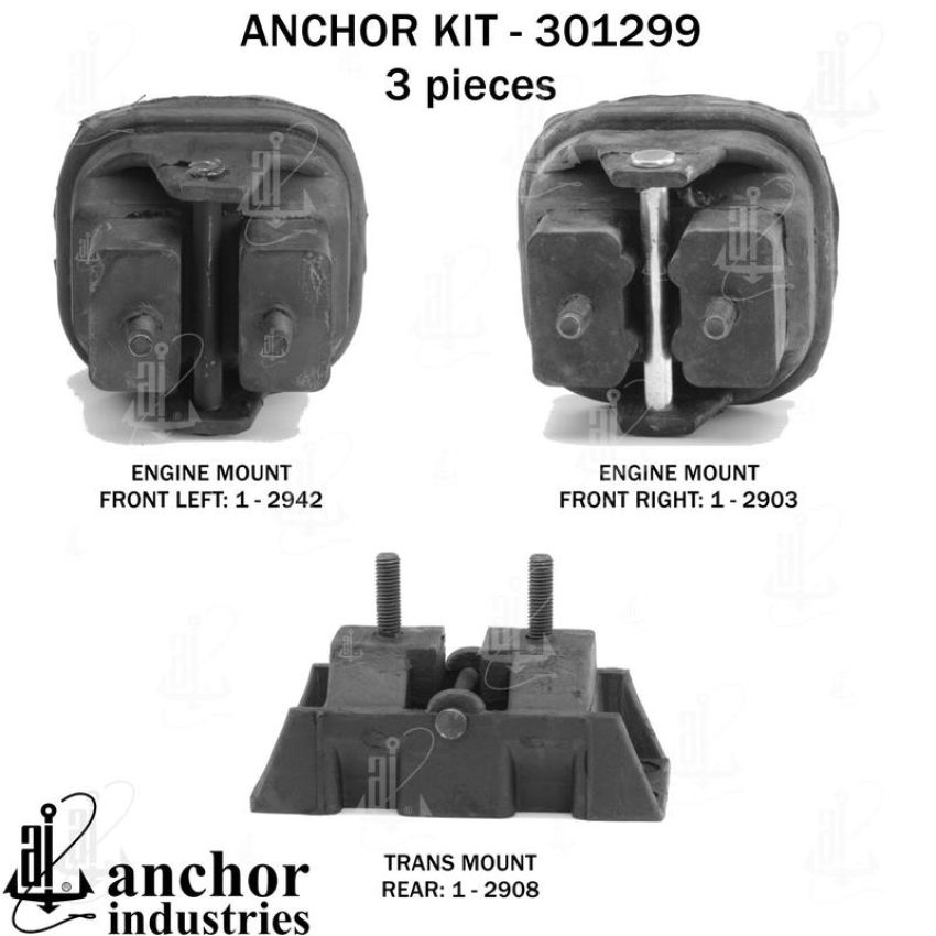 ANCHOR MOUNTS 301299 ENGINE MNT KIT