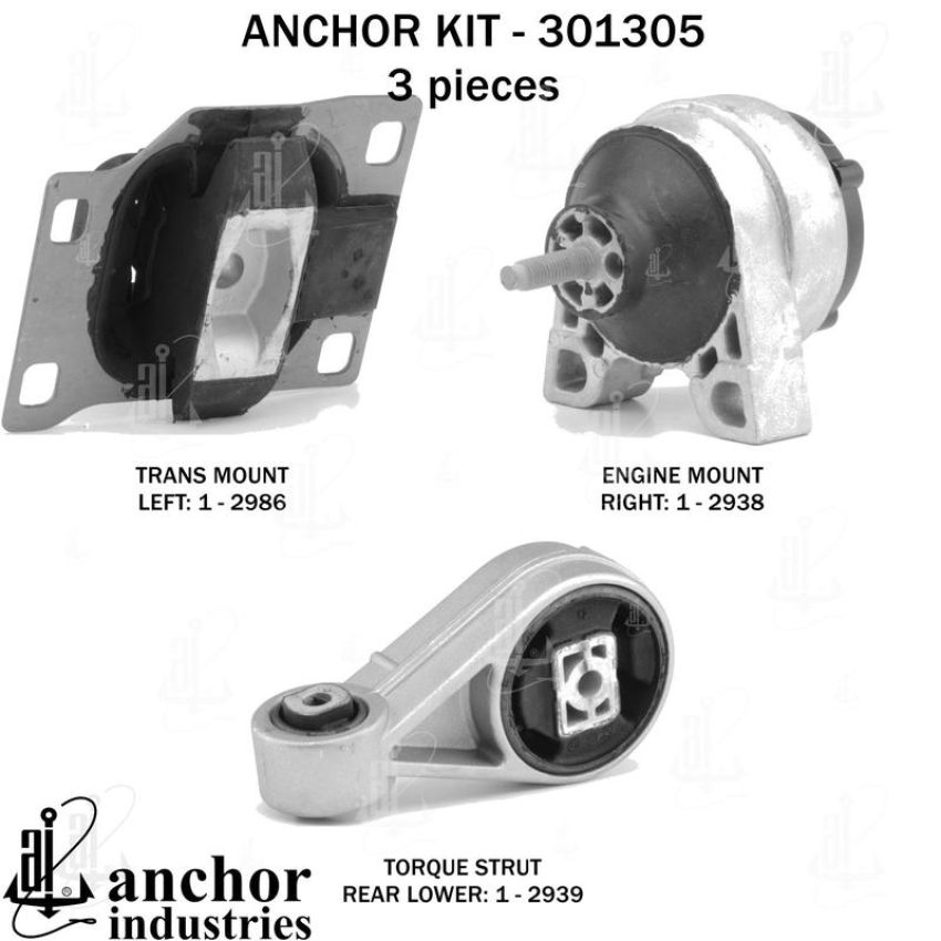 ANCHOR MOUNTS 301305 ENGINE MNT KIT