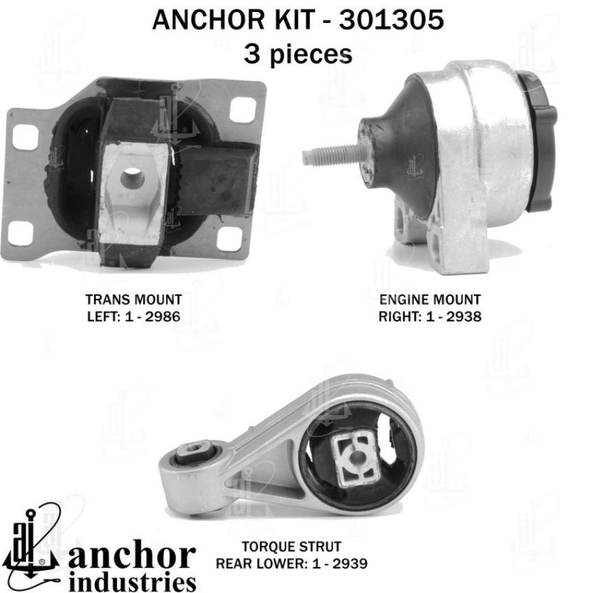 ANCHOR MOUNTS 301305 ENGINE MNT KIT