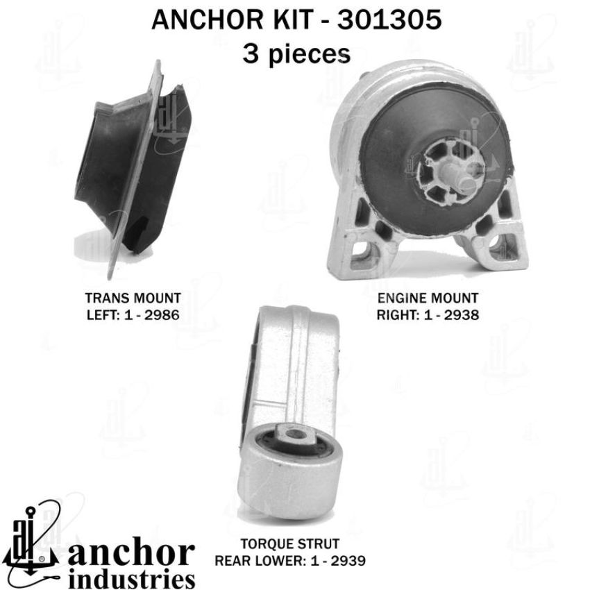 ANCHOR MOUNTS 301305 ENGINE MNT KIT