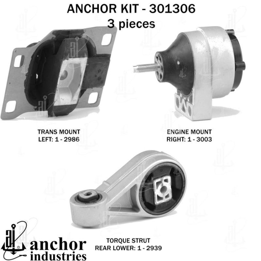 ANCHOR MOUNTS 301306 ENGINE MNT KIT