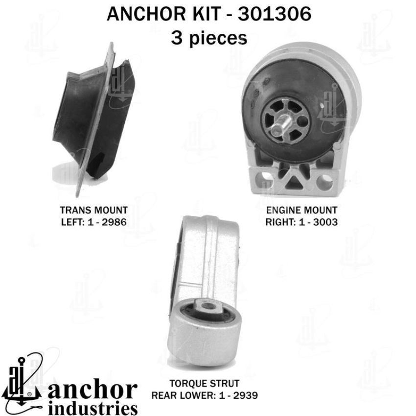 ANCHOR MOUNTS 301306 ENGINE MNT KIT