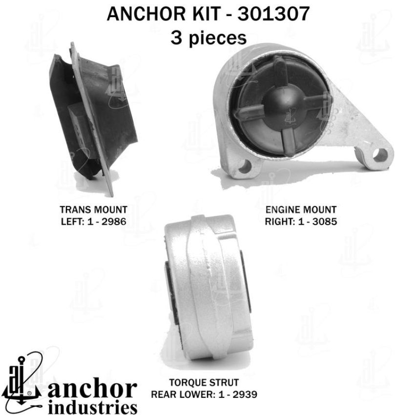 ANCHOR MOUNTS 301307 ENGINE MNT KIT