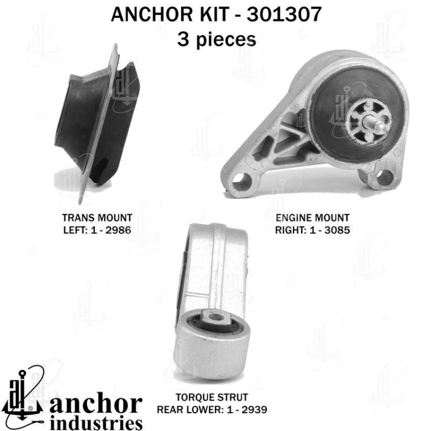 ANCHOR MOUNTS 301307 ENGINE MNT KIT