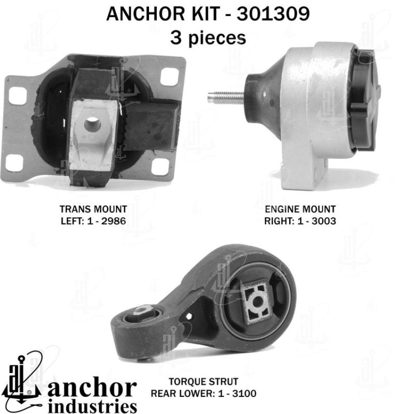 ANCHOR MOUNTS 301309 ENGINE MNT KIT
