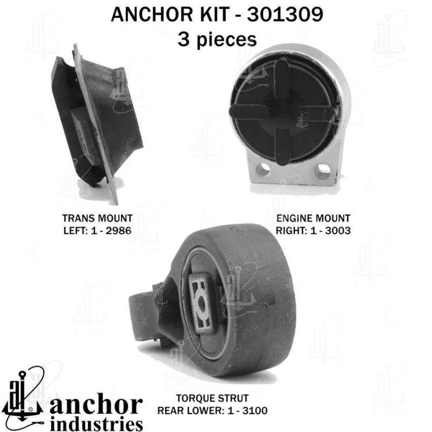 ANCHOR MOUNTS 301309 ENGINE MNT KIT