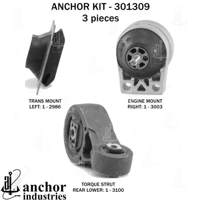 ANCHOR MOUNTS 301309 ENGINE MNT KIT