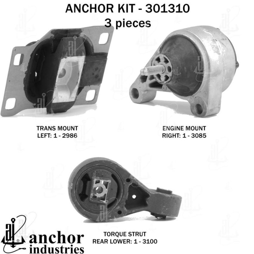 ANCHOR MOUNTS 301310 ENGINE MNT KIT