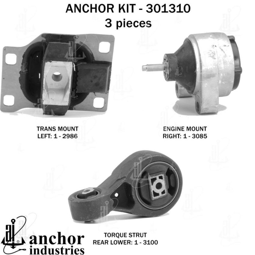 ANCHOR MOUNTS 301310 ENGINE MNT KIT