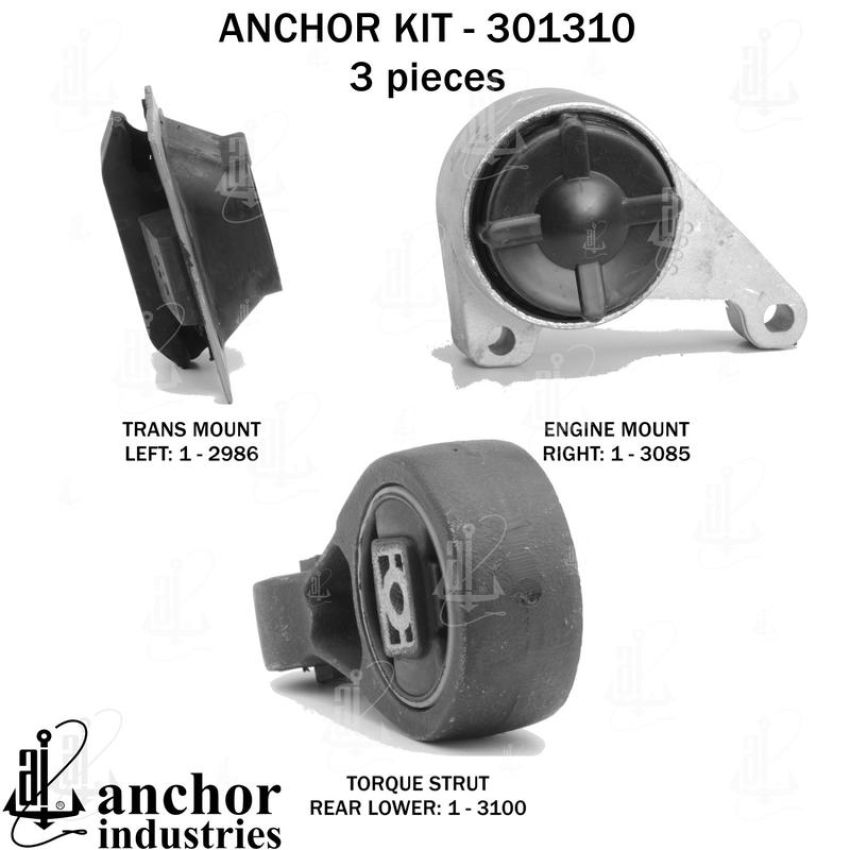 ANCHOR MOUNTS 301310 ENGINE MNT KIT